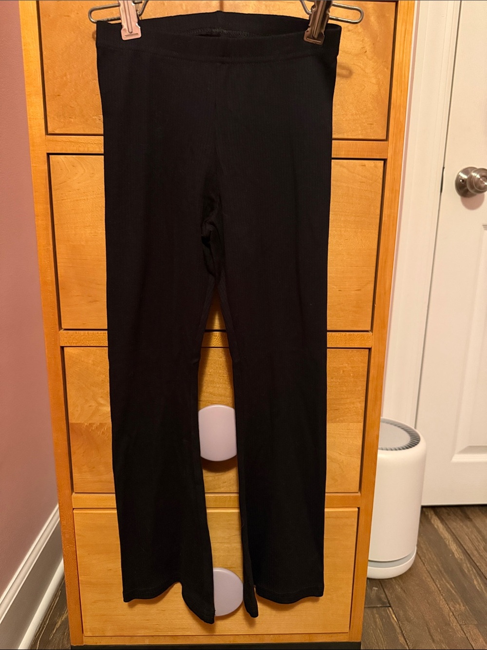 3 for $15 - Girls 6/7 Black Ribbed Stretch Flare Pants